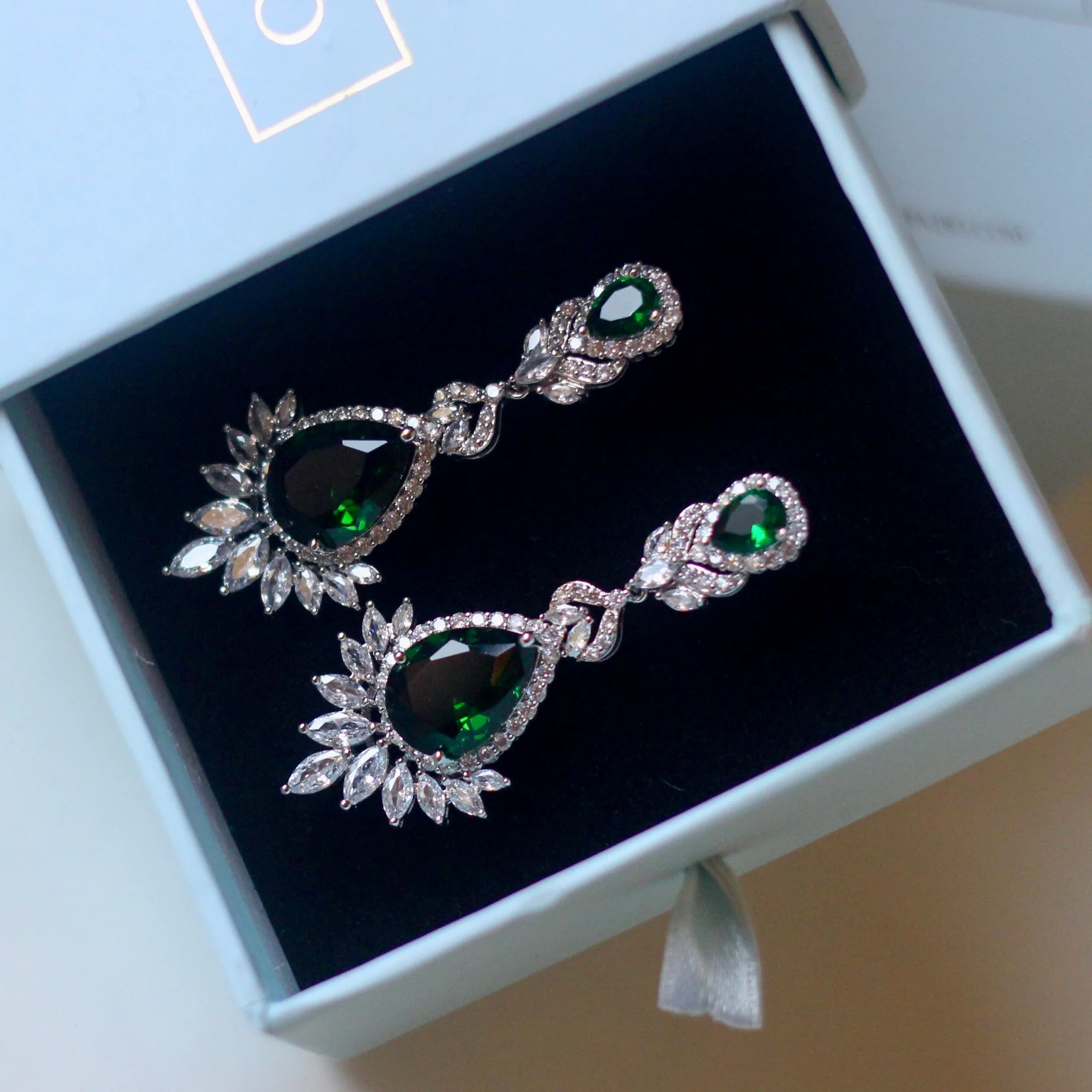 Emron Earrings-Green - Image 3