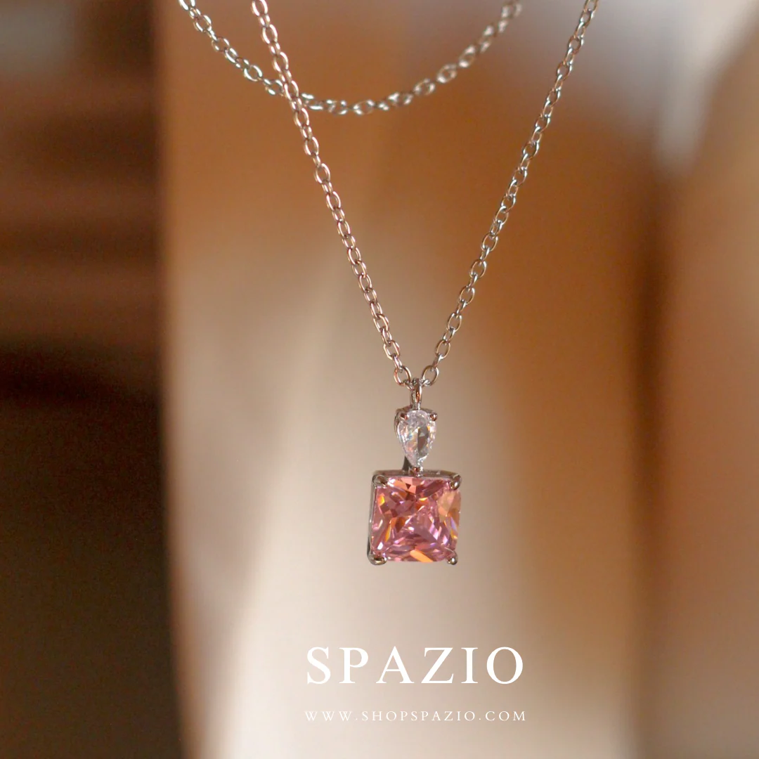 CZ Pink Luminous Pendant - Image 4