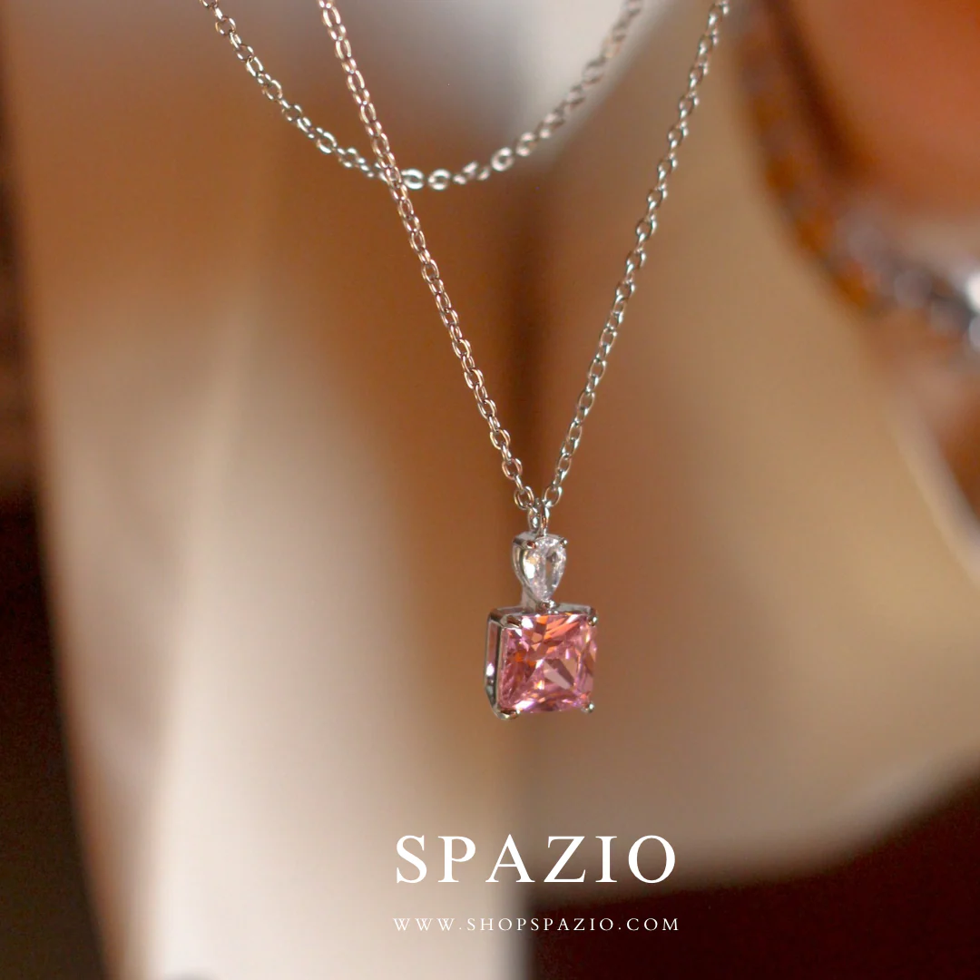 CZ Pink Luminous Pendant - Image 5