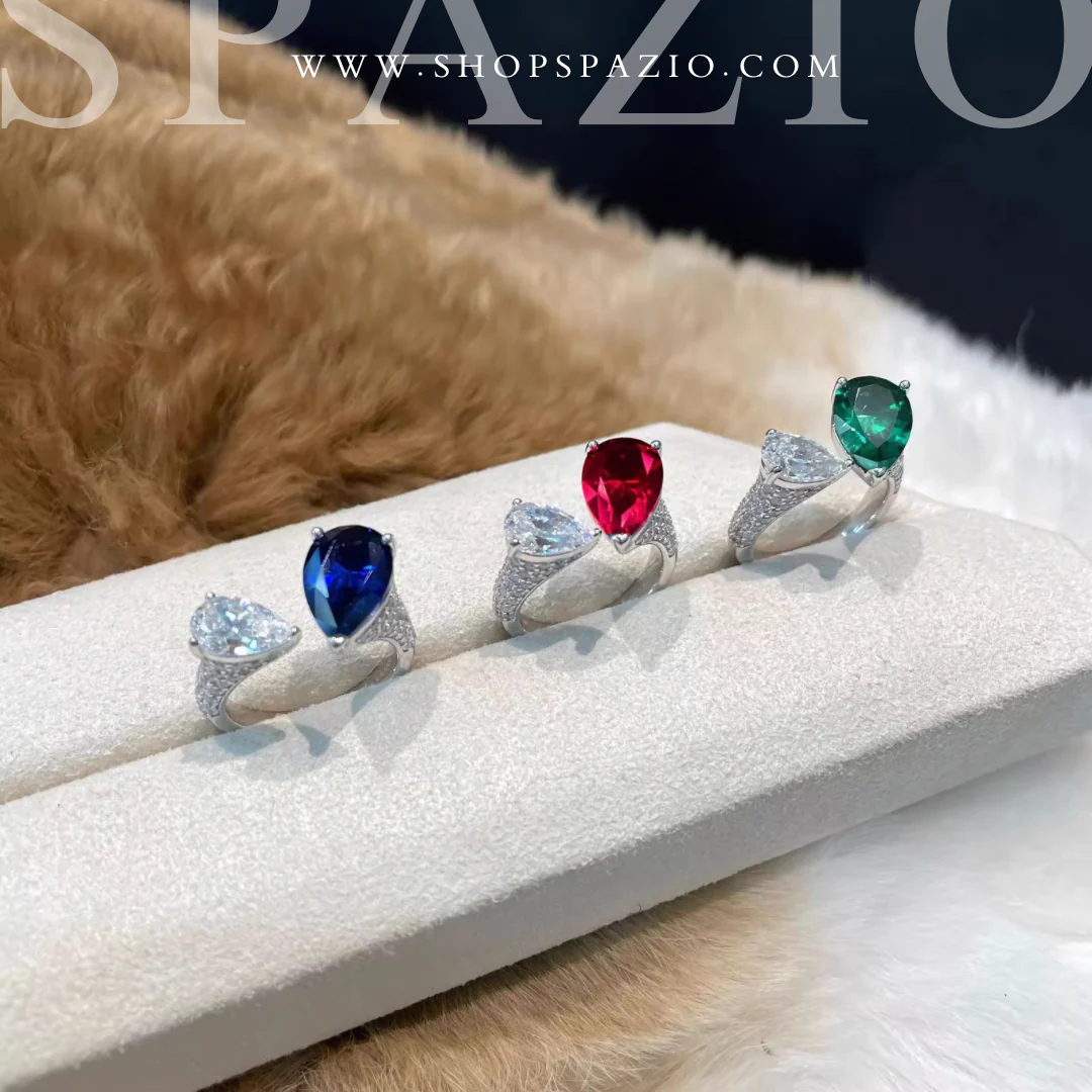 Adjustable Glow Glint Ring - Blue - Image 4