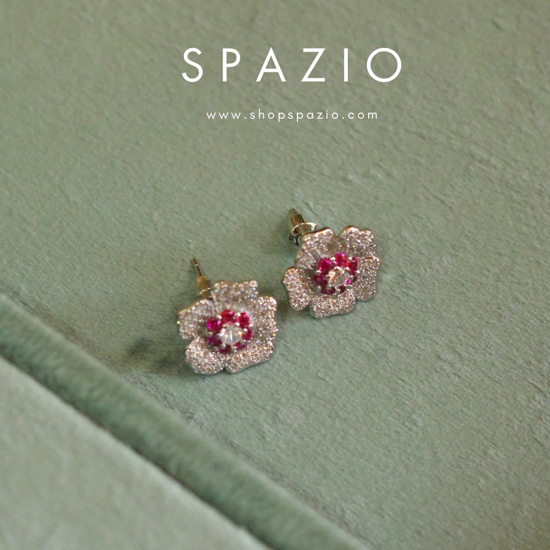Ruby Blossom Earstuds - Image 4