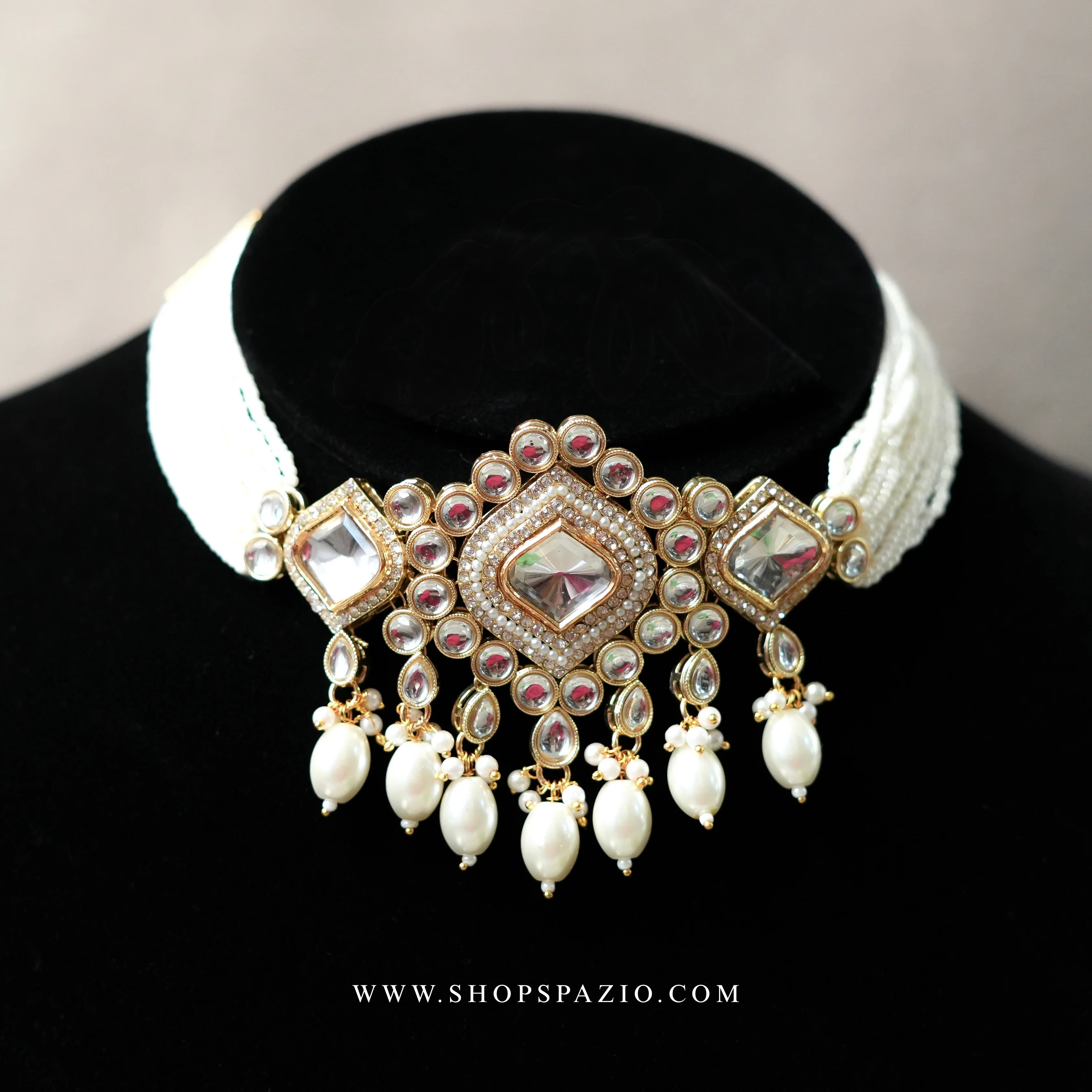 Meher Kundan Set - White - Image 3