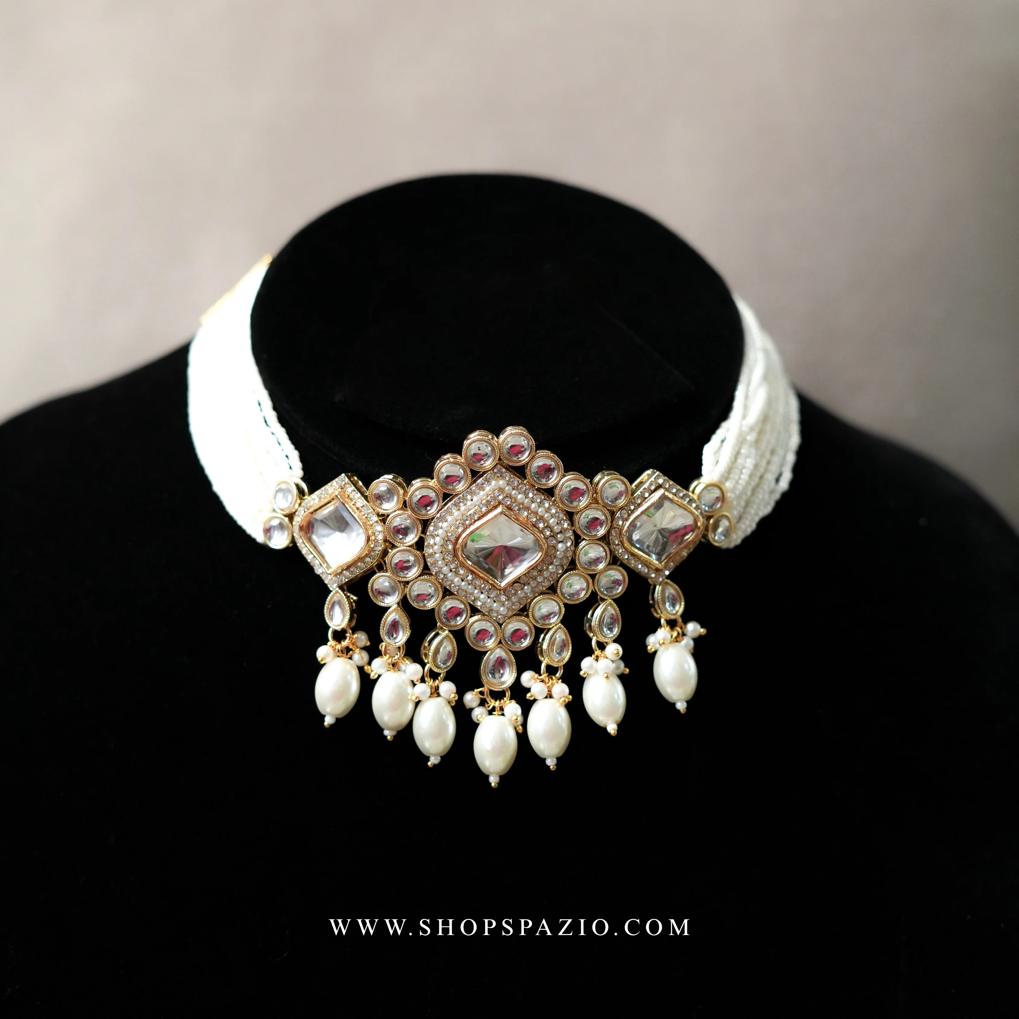 Meher Kundan Set - White - Image 4
