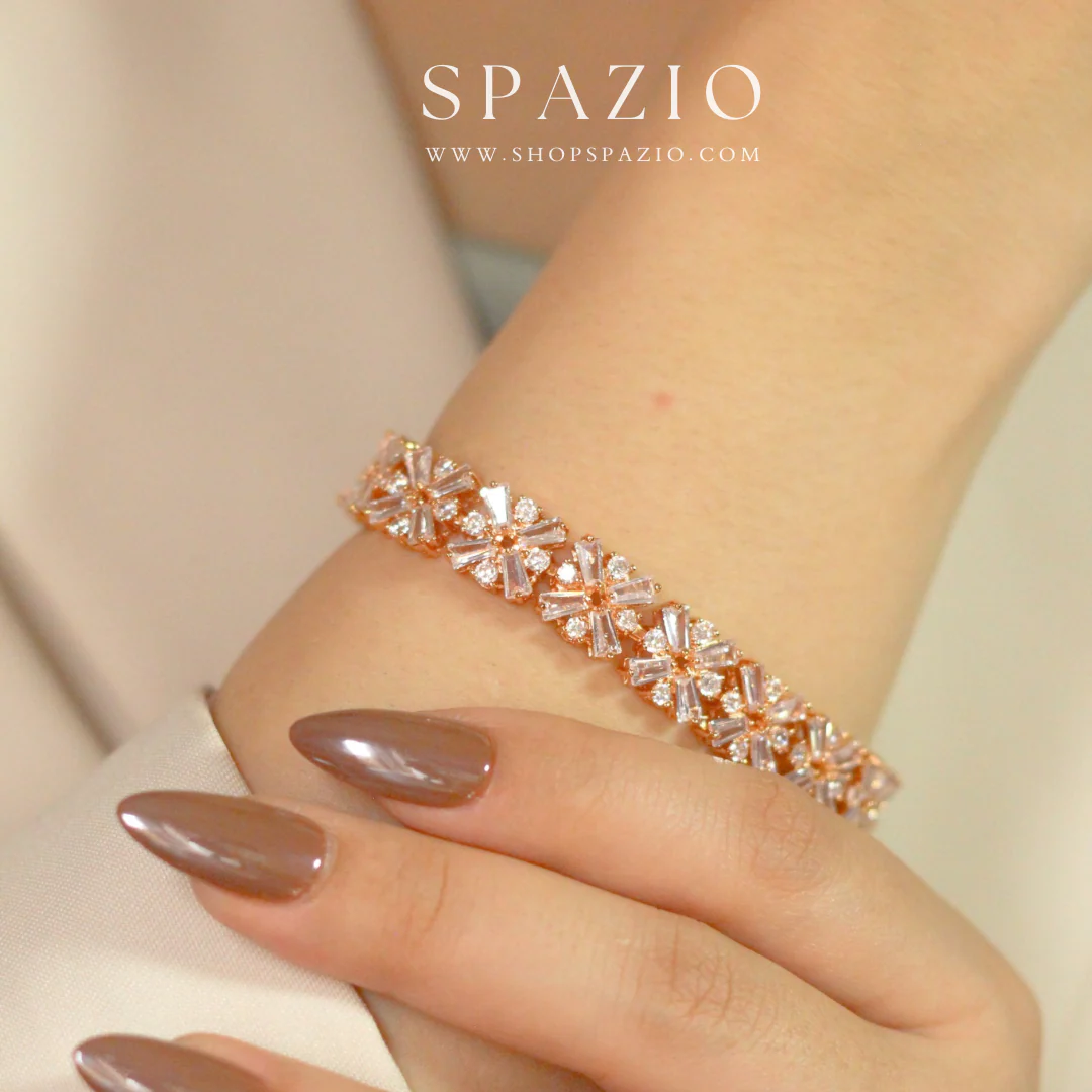 CZ Bloom Bracelet-Rose Gold - Image 3