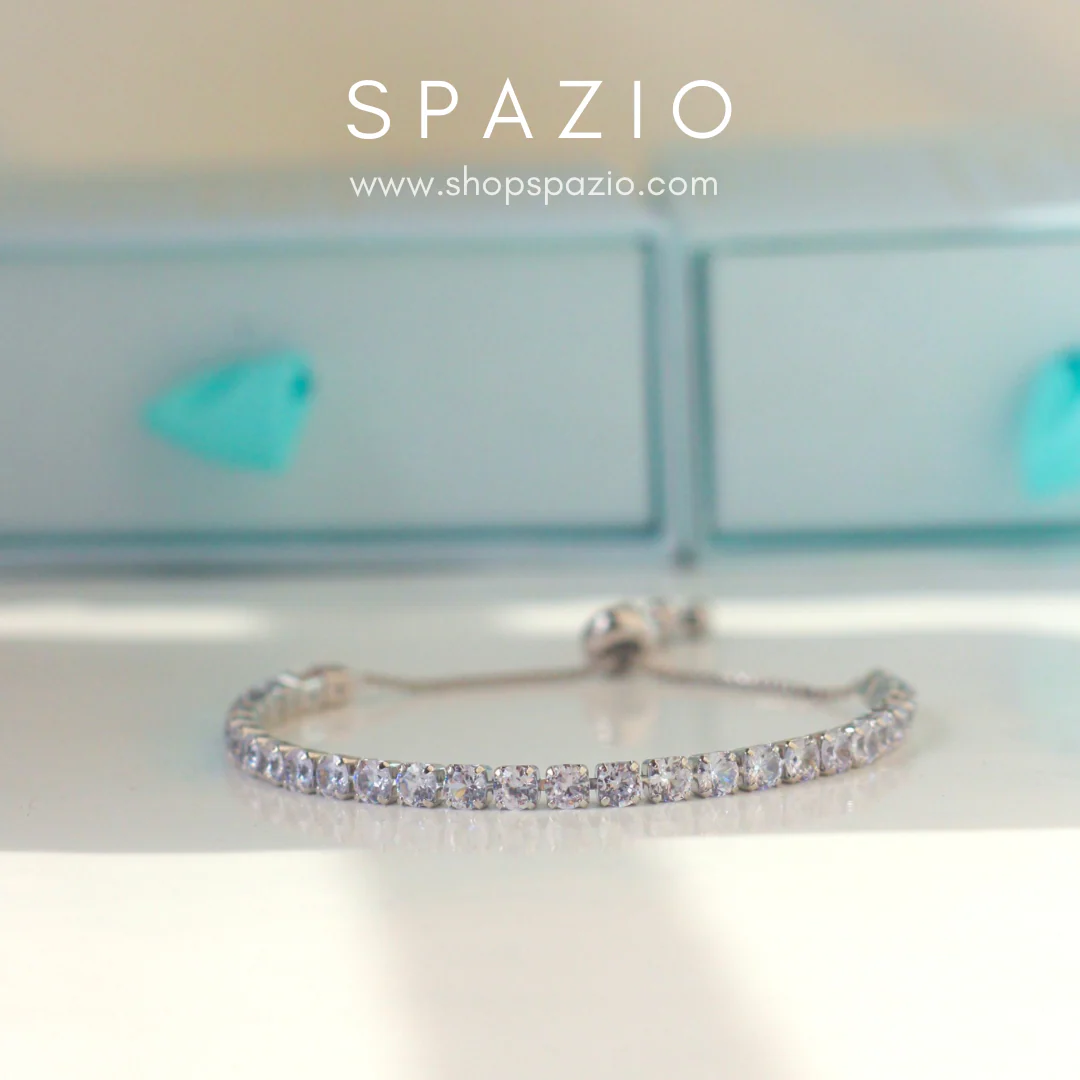 Adjustable Tennis Bracelet-Silver - Image 4