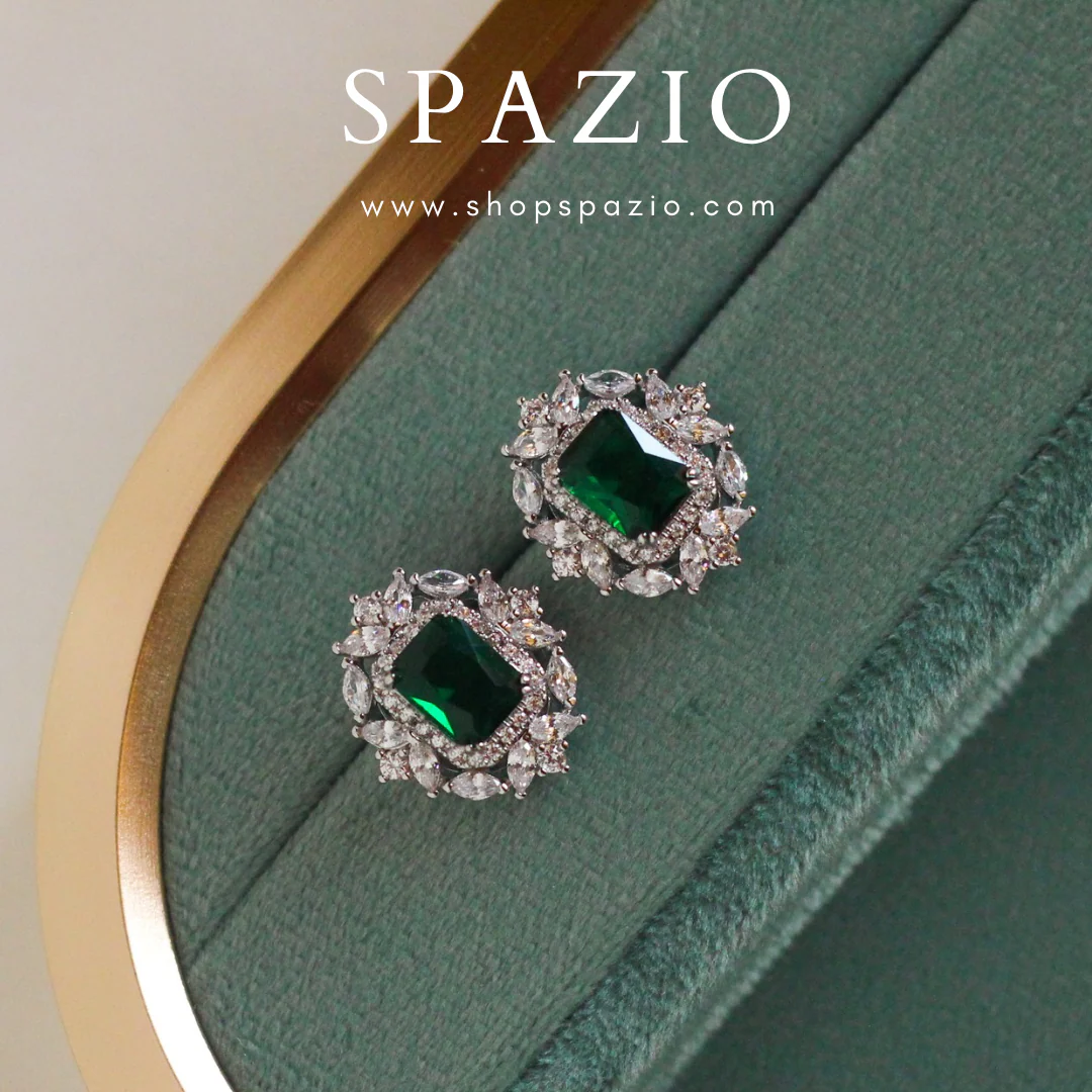 Heritage Ear Studs - Emerald Green - Image 3
