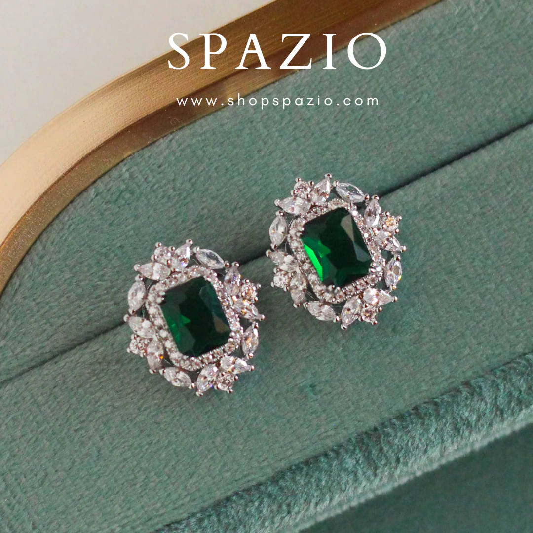 Heritage Ear Studs - Emerald Green - Image 4