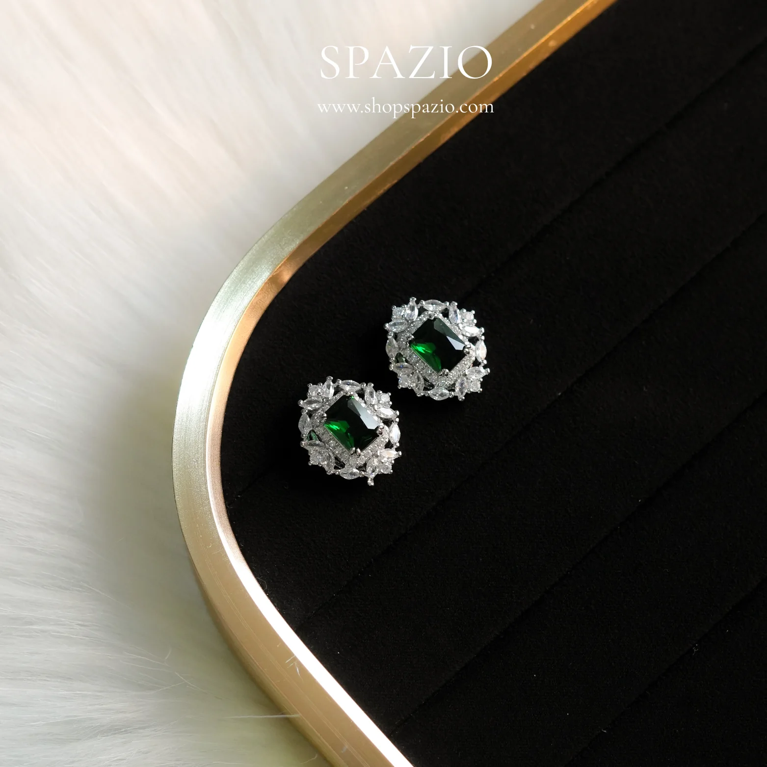 Heritage Ear Studs - Emerald Green - Image 8