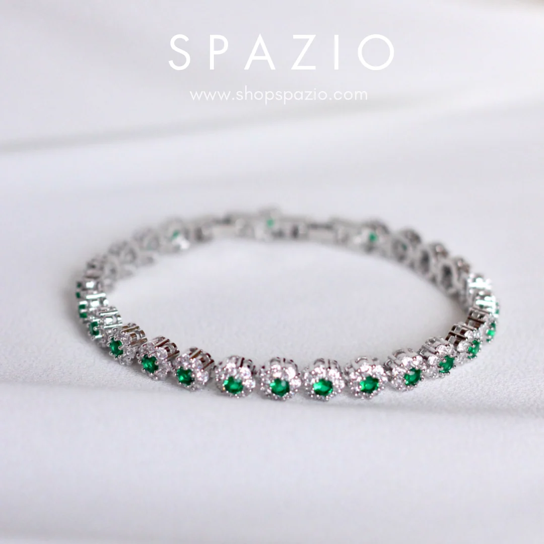 Sterling Blossom Bracelets-Green - Image 4
