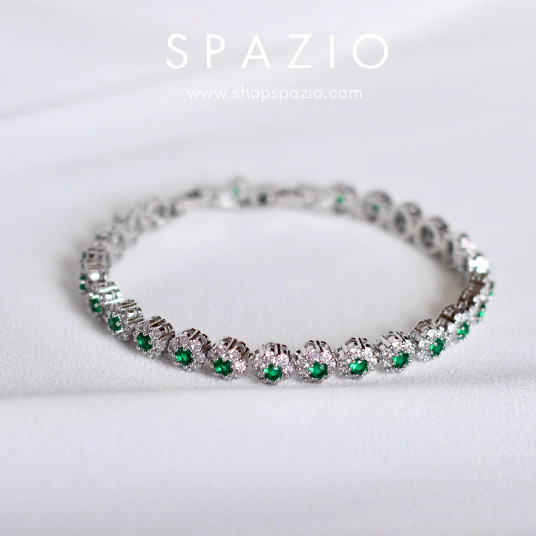 Sterling Blossom Bracelets-Green - Image 6